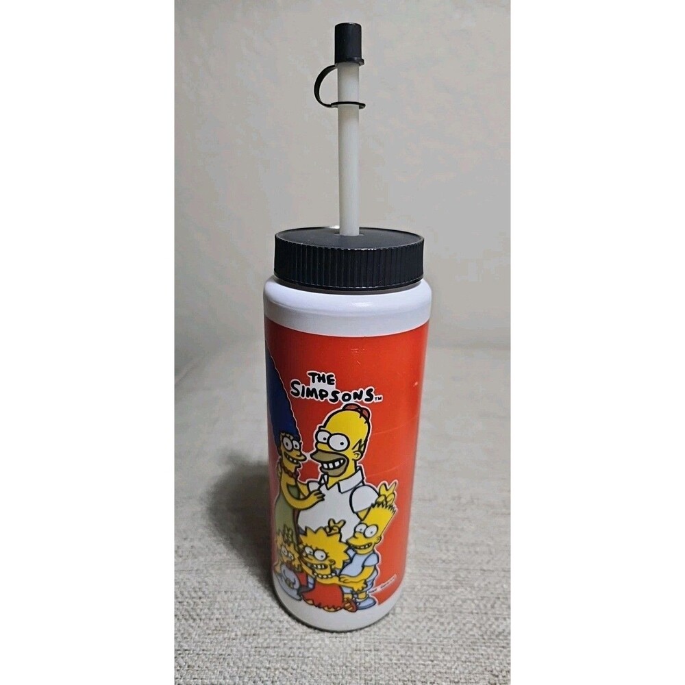 The Simpsons Vintage Water Bottle 1990 20th Century Fox 8.5"